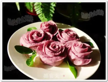 Make Purple sweet potato rose steamed buns step 13