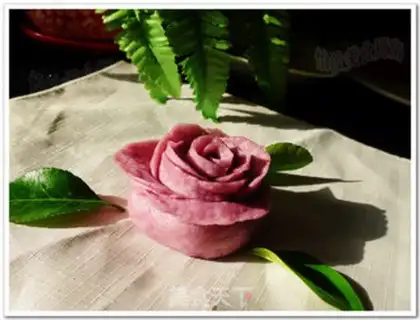 Make Purple sweet potato rose steamed buns step 14