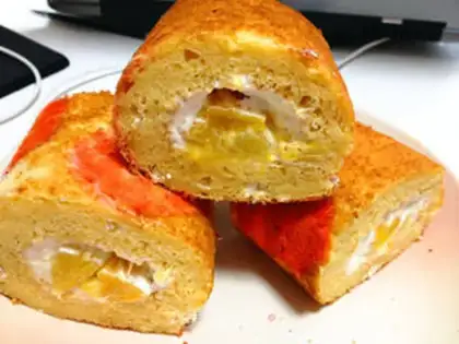Make Mango cake roll step 16