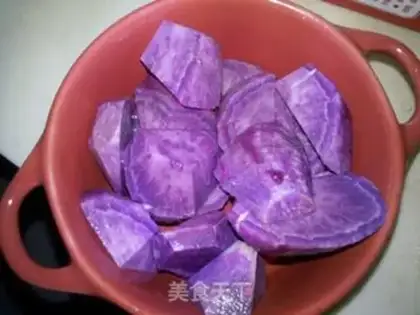Make milky purple sweet potato step 1