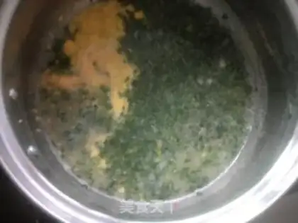Make Pig liver, green vegetables and egg yolk paste step 5