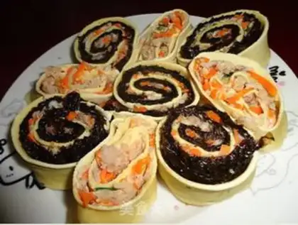 Make Thousand slices of meat rolls step 8