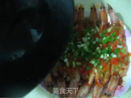 Make Steamed shrimp with garlic and edge step 21