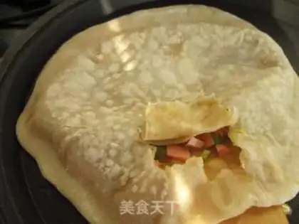 Make egg filling cake step 6