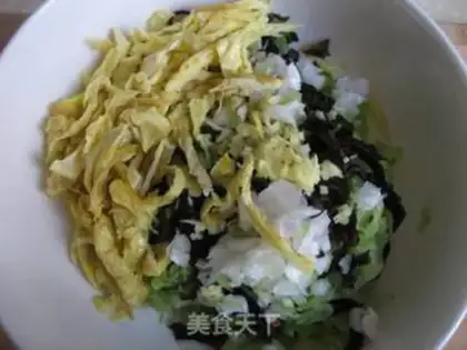 Make Cucumber and egg vegetarian dumplings step 7