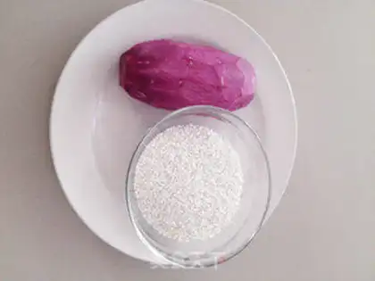 Make Purple sweet potato and white fungus sago step 1