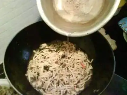 Make stir-fried three shredded silk step 6