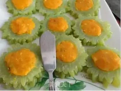 Make Baked bitter gourd with butter pumpkin step 7