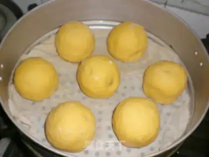 Make Pumpkin bean paste bun step 12