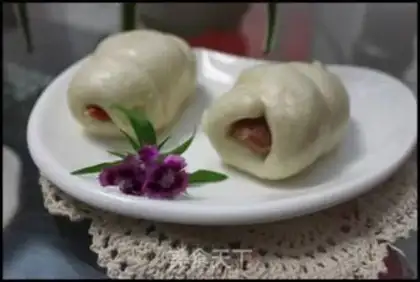 Make Milk sausage steamed bun roll step 11