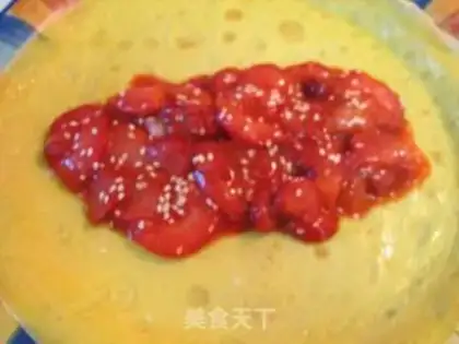 Make Milk strawberry omelet step 12