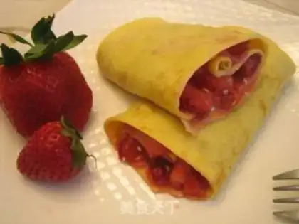Make Milk strawberry omelet step 14