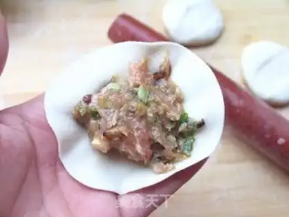 Make Steamed buns with mushroom and fresh meat step 12