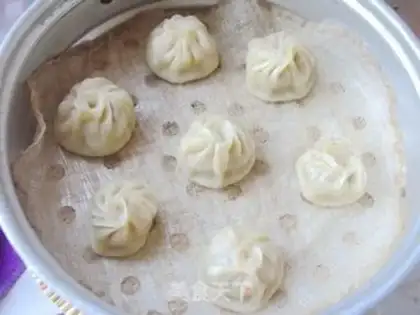 Make Steamed buns with mushroom and fresh meat step 14