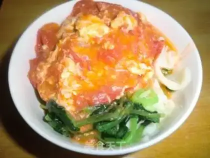 Make Mixed noodles with tomatoes, eggs and vegetables step 17