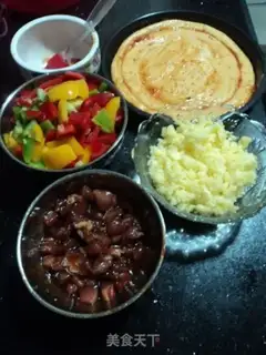 Make Pizza with roasted pork and grains step 0