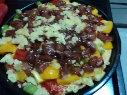 Make Pizza with roasted pork and grains step 5