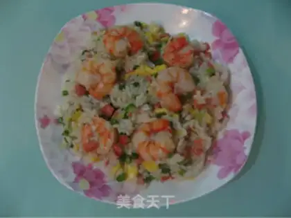 Make Fried rice with shrimp and egg step 8