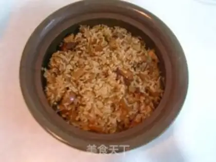 Make Aromatic pork abalone and mushroom rice step 6