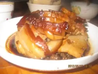 Make braised pork with plum vegetables step 8