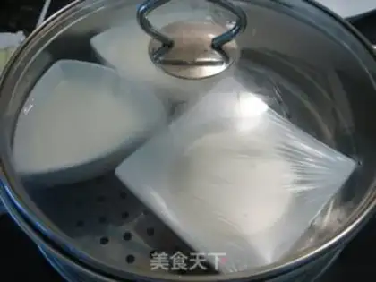 Make Stewed egg with fresh almond milk step 13