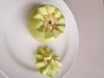 Make Coconut milk yogurt small cantaloupe step 2