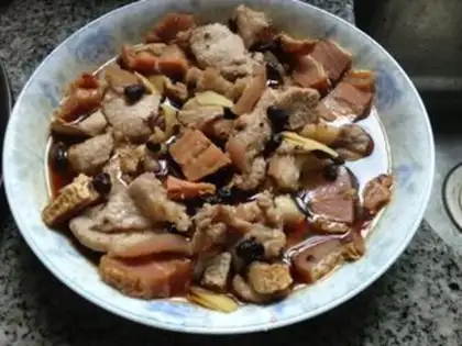 Make Steamed salted fish with pork belly step 4