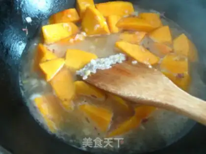 Make Pumpkin thick rice step 4