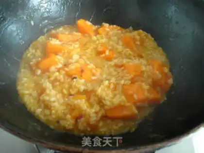 Make Pumpkin thick rice step 7