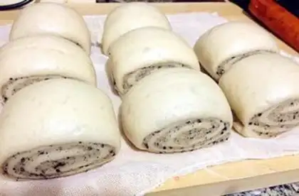 Make Black sesame two-color steamed buns step 23