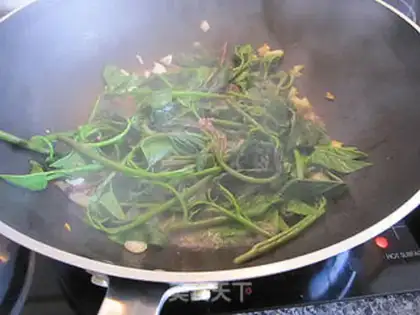 Make stir-fried tomato leaves with garlic step 5