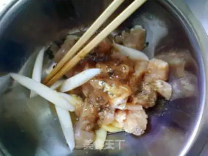 Make Roast chicken rice flower step 3