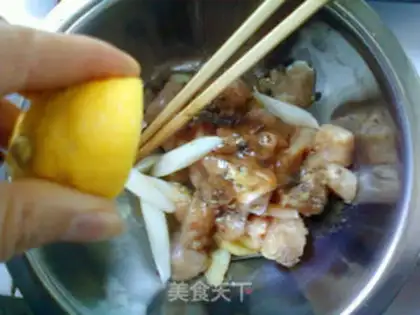 Make Roast chicken rice flower step 4