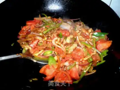 Make Xinjiang stir-fried strips step 7