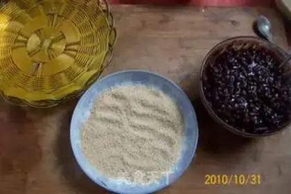 Make Sesame quicksand pumpkin cake step 11