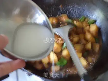 Make Maotai-flavored three delicacies step 15