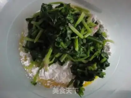 Make Spinach black sesame egg cake step 2