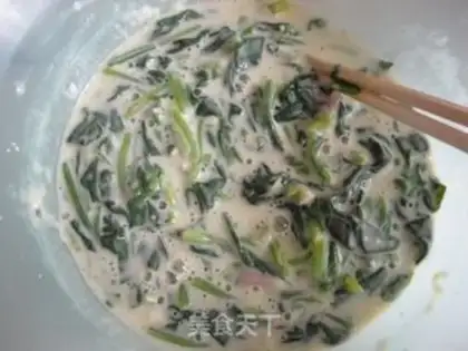 Make Spinach black sesame egg cake step 3