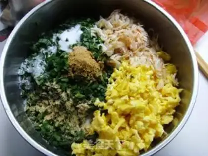 Make Leek, egg, sea rice, zygote step 2