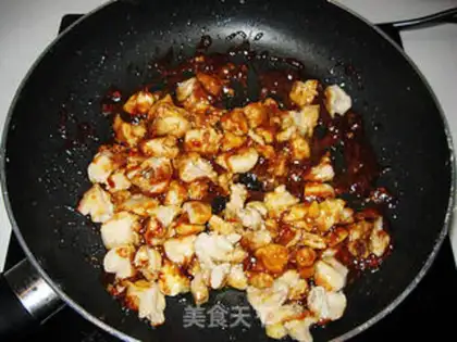 Make Sauce diced chicken step 4