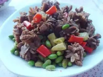 Make stir-fried chicken gizzards with green beans step 9