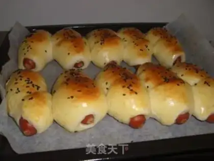 Make Sesame sausage bun step 7