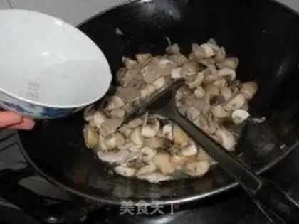 Make Fried pork slices with double mushrooms step 5