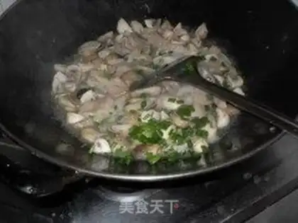 Make Fried pork slices with double mushrooms step 6