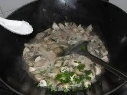 Make Fried pork slices with double mushrooms step 7
