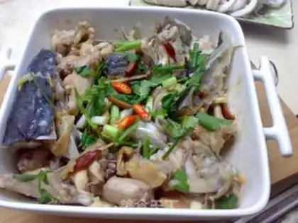 Make Steamed chicken with fish head step 5