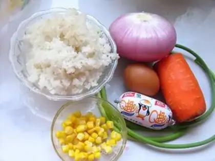 Make Golden straw hat rice with egg dumplings step 0