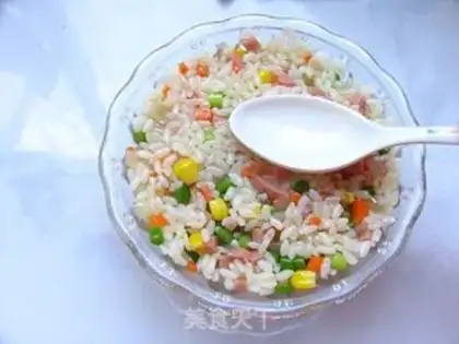 Make Golden straw hat rice with egg dumplings step 5