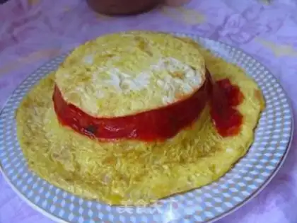 Make Golden straw hat rice with egg dumplings step 9