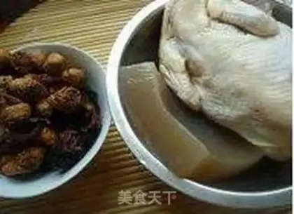 Make Roast chicken with matsutake and konjac step 0